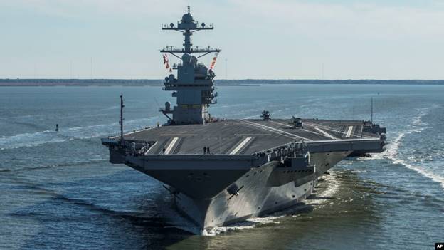 Tàu USS Gerald R. Ford đã được Hải quân Mỹ chính thức đưa vào sử dụng (ảnh do Hải quân công bố tháng 4/2017)